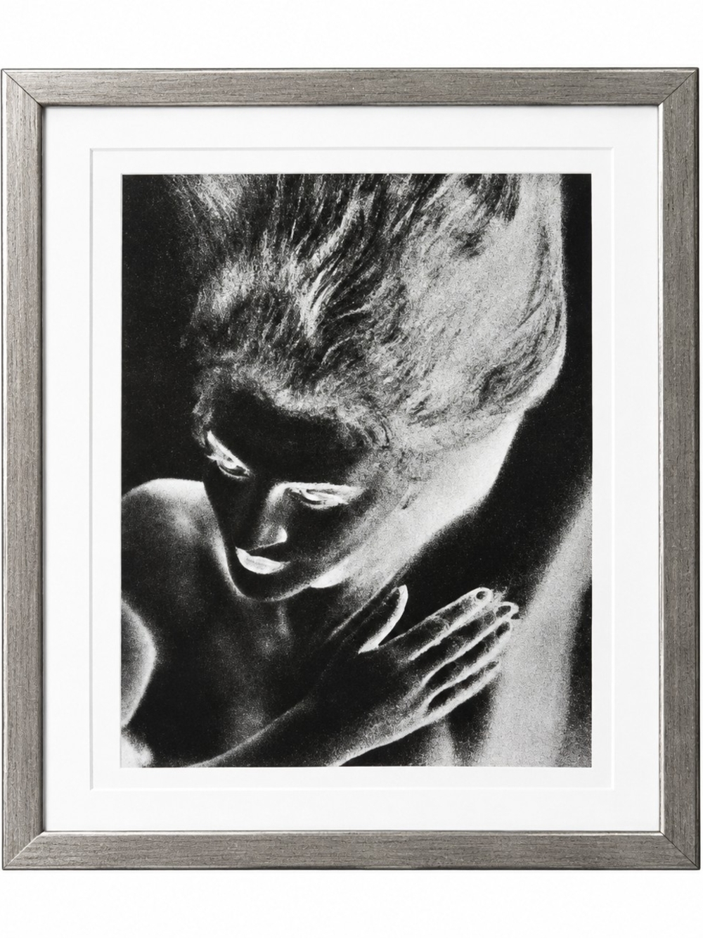 Framed Black & White Solarized Portrait Photography Print - Man Ray 8"×10"